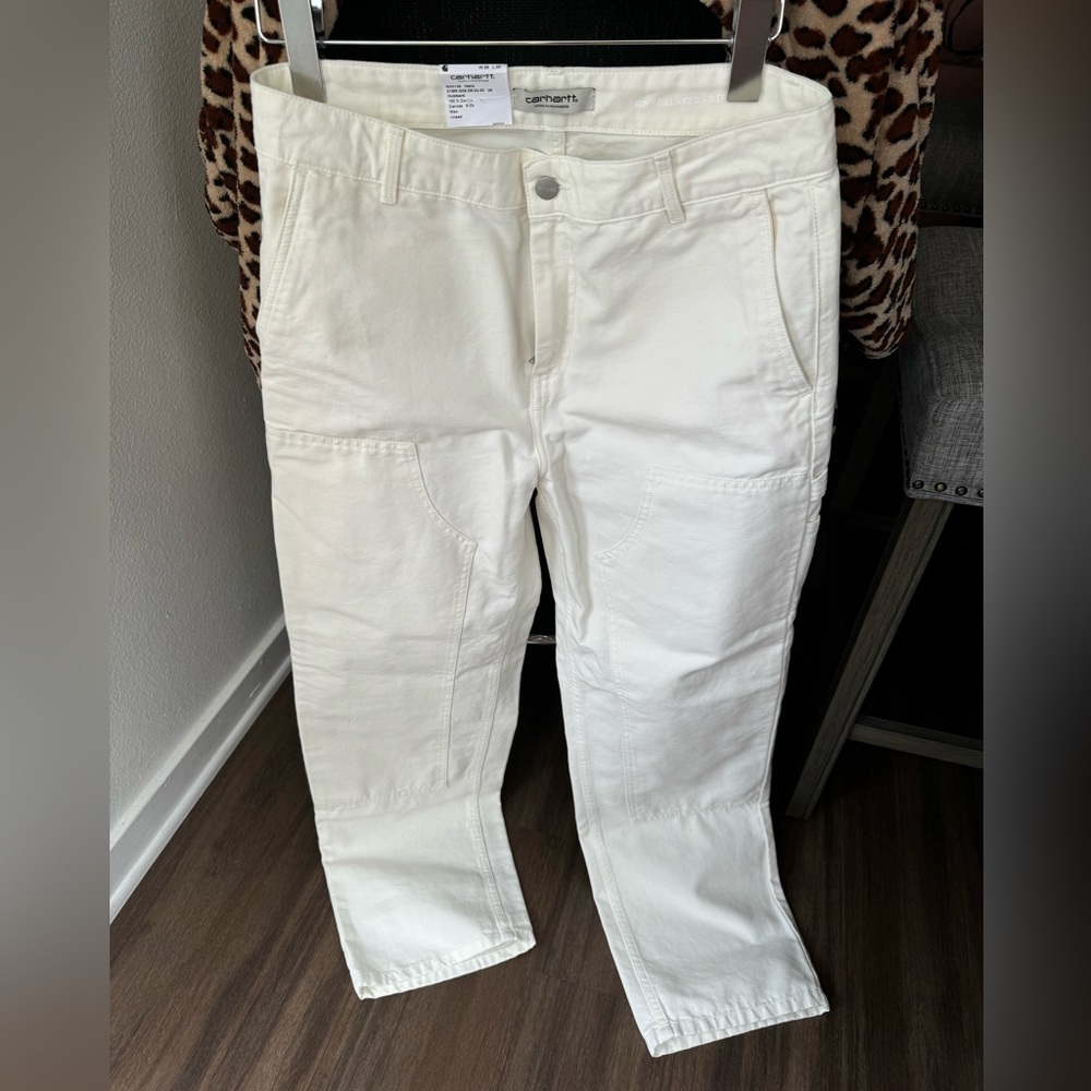 Carhartt wip white pierce double knee pants